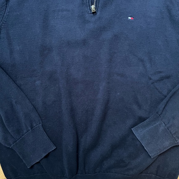 Men’s Tommy Hilfiger Quarter-Zip Navy Pullover - Picture 6 of 7